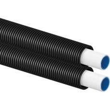 Uponor Uni Pipe PLUS buis in dubbele mantelbuis twinpipe 16x2.0mm rol 50 meter zwart 1091718 Uponor Uni Pipe PLUS buis in dubbele mantelbuis twinpipe 16x2.0mm rol 50 meter zwart 1091718