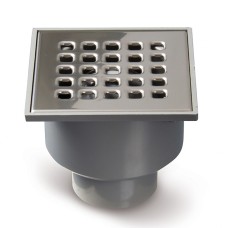 Doucheput 105 x 105 mm met onderuitloop RVS Doucheput 105 x 105 mm met onderuitloop RVS