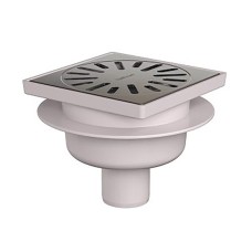 Doucheput 15 x 15 cm met onderuitloop RVS Doucheput 15 x 15 cm met onderuitloop RVS
