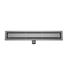 Douchegoot met flens en tegelrooster 100 x 7 cm gunmetal PVD Douchegoot met flens en tegelrooster 100 x 7 cm gunmetal PVD