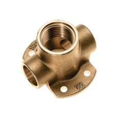 Bonfix Soldeerfitting muurplaat messing laag dubbel 15x15mmx1/2" 90650 Bonfix Soldeerfitting muurplaat messing laag dubbel 15x15mmx1/2" 90650